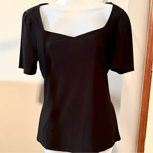 White House Black Market Black T-Shirt, Sz M